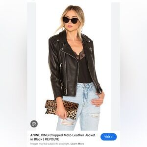 Anine Bing Cropped Leather Moto